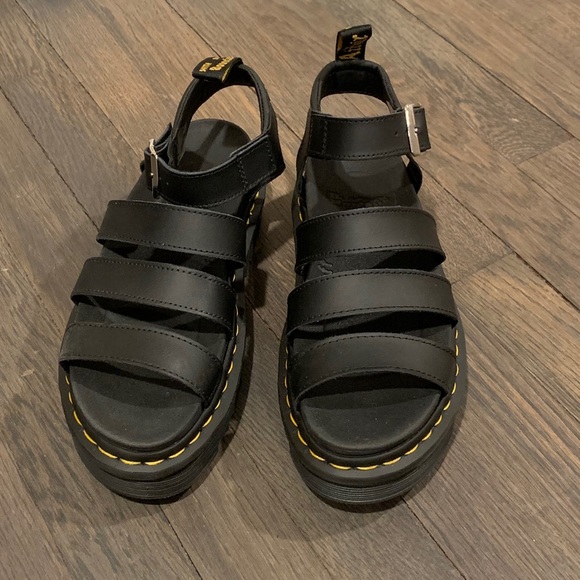 New Dr. Martens Black Blaire Platform Sandals - Picture 5 of 11